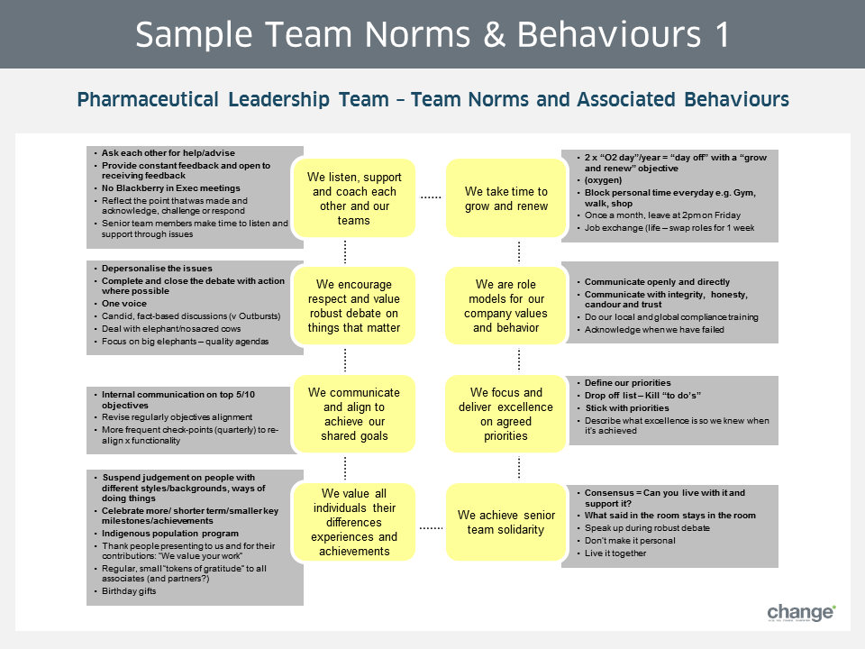 Sample Team Norms & Behaviours 1